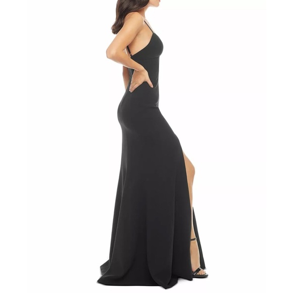 Dress the Population black crepe Alejandra gown dress NWT - Picture 2 of 6
